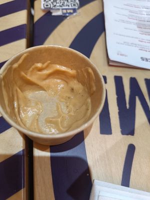 Some of the sauces at Flower Burger in Brighton