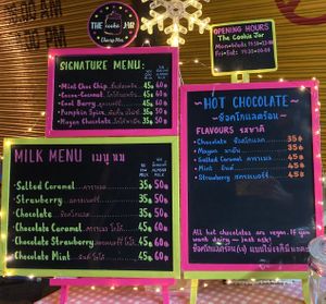 Drinks menu #Veganuary at The Cookie Jar in Chiang Mai