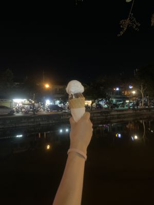 Double scoop cone  at The Cookie Jar in Chiang Mai