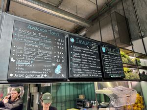 Handwriting menu  at Base V Juicery in Milan