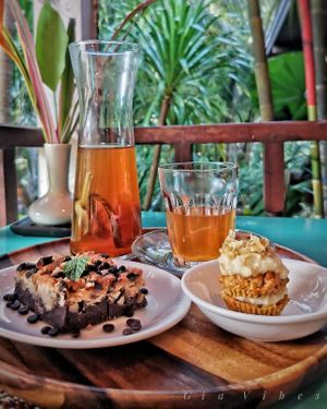 Chocolate chip brownie & carrot cake  at Yoga House in Koh Phangan