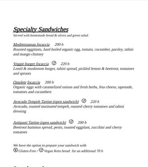 Menu 3 at Yoga House in Koh Phangan