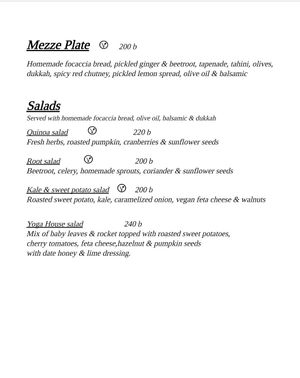 Menu 5 at Yoga House in Koh Phangan