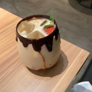 Couldn't get enough of this drink!! It was a good balance of strawberry puree and milk, not overly sweet. at Am I Addicted in Central Singapore