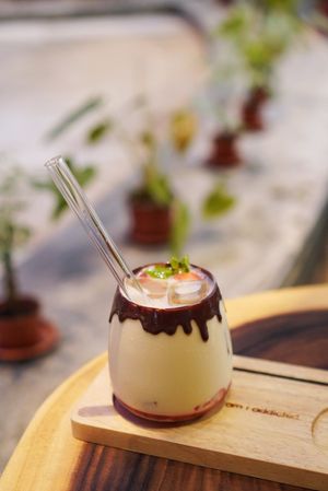 Vegan Strawberry Chung Milk at Am I Addicted in Central Singapore