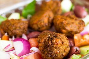 All hand made vegan and gluten free falafel..yummm at Umami Global Bistro in Catonsville