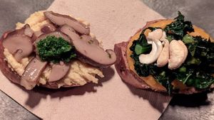 Two vegan cicchetti made to order. at Vino Vero in Venice