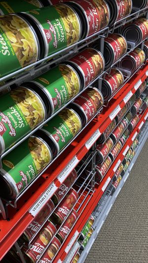 A few canned items   at Corner Market/Bookstore in Calhoun