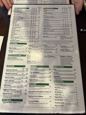 Vegan menu  at Razzi's Pizzeria - Greenwood Ave in Seattle
