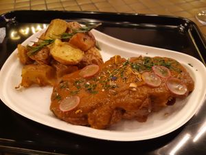 Grilled marinated seitan sirloin at Huma in Madrid