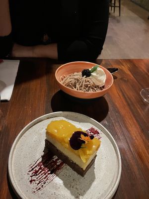 Apricot millet cake (vegan) at The Rosemary in South East London