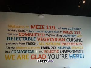 Indoor signage at Meze 119 in St Petersburg