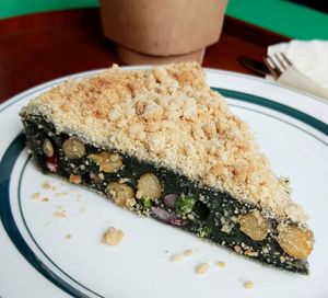 Mugwort sticky rice tarte 쑥찹쌀타르트 at Vegan Mama in Seoul