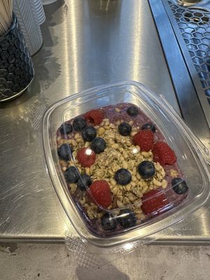 Blue matcha smoothie bowl (to go)  at White Pine - Seven Dials in London