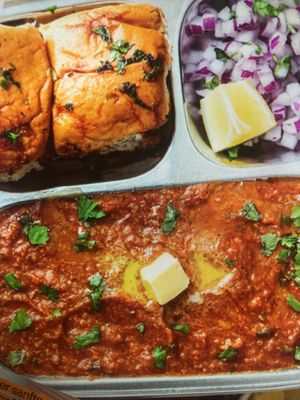 Vegan Pav Bhaji Served with Planted Vegan Butter at Indian Restaurant Taj Palace in Zurich
