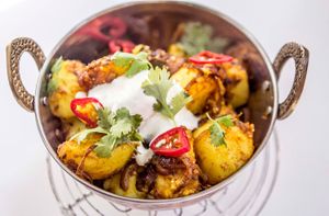 Bombay Potato vegan at Indian Restaurant Taj Palace in Zurich