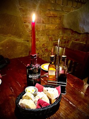 Breadbasket - Olive bread with olive oil and balsamic vinegar  at The Old Yard Tapas Bar in Darlington