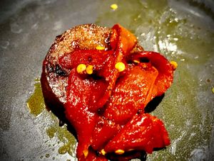 Chorizo Con Pimentos Asados  at The Old Yard Tapas Bar in Darlington