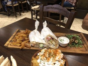 Halloumi and chorizo gyros  at The Old Yard Tapas Bar in Darlington