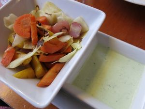 Roasted seasonal vegetables at Naturlich Wrenkh in Vienna