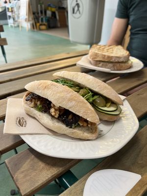 Walnut bocadillo, cucumber and olives bocadillo  at A Parva in A Coruna