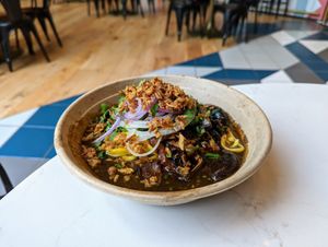 Shitake and tofu lamian. at Little Wu in Austin