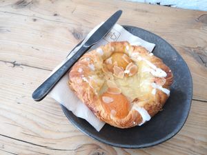 Delicious apricot and almond Danish at Icon Coffee in Hampton