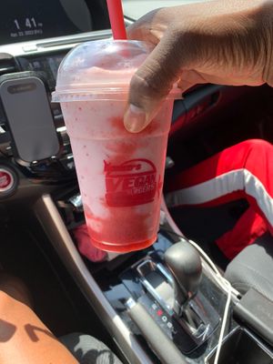 Strawberry shake at Romeo's Vegan Burgers in Charlotte