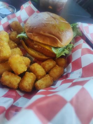 Buffalo Chicken sandwich at Romeo's Vegan Burgers in Charlotte