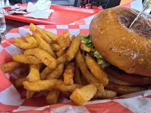 "Romeo, Where Art Thou" w/fries 🍟 at Romeo's Vegan Burgers in Charlotte
