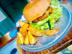 Portobelo burger. at Serendipia Encuentro in Salento