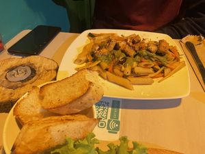 Veggies pesto pasta   at Serendipia Encuentro in Salento