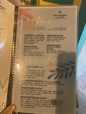 Menu  at Serendipia Encuentro in Salento