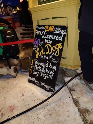 Menu at Raketten Bar & Pølse in Tromsoe