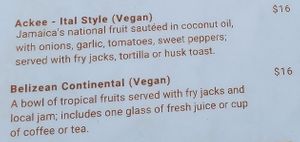 Breakfast at The Coconut Husk Restaurant & Beach Bar in Hopkins