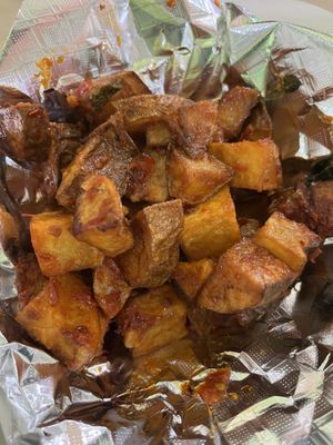 Spicy potatoes, skip the saucee  at Madeline's Falafel & Shawarma in Tarpon Springs