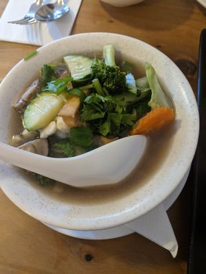 Glass noodle soup at Chokdee in Motueka