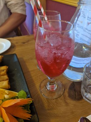 Pink lemonade at Chokdee in Motueka