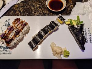 Sushi plate at Sakura Sushi & Grill in Hilo
