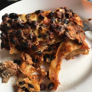 black bean lasagna  at Kao's in Malmo