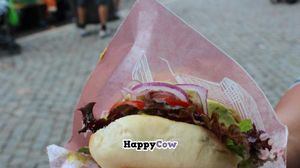 Veggie burger from the Kaos stand at Malmo festival 2013 at Kao's in Malmo