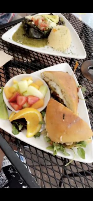 Portobello Mushroom Sandwich + Pepper Entree  at Secret Garden Cafe in Sedona