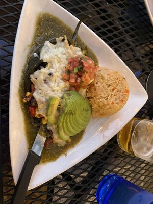 Vegan Chile Relleno #Veganuary at Secret Garden Cafe in Sedona