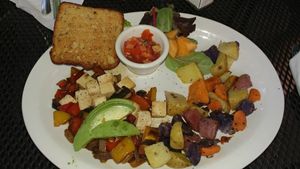 vegan breakfast $15.00 at Secret Garden Cafe in Sedona