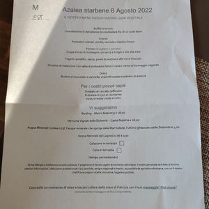 Set menu at Azalea Park Hotel in Cavalese