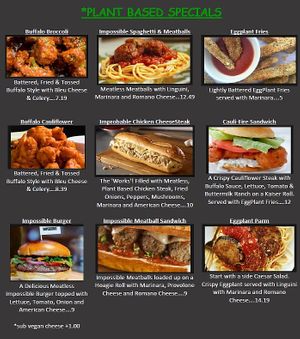 Some plant-based options at Fingers Wings and Other Things in Conshohocken