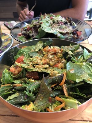 Broccoli salad and greens salad - both just okay.  at Jungle Juice Company in Hope
