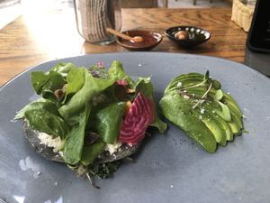 Quesadilla with almond cheese  at Espíritu Sano in Mexico City