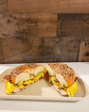 Smart Bagel Sandwich 🥯  at Café Full Cup in Pittsfield