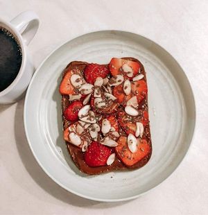 Berry good day toast #Veganuary at Café Full Cup in Pittsfield